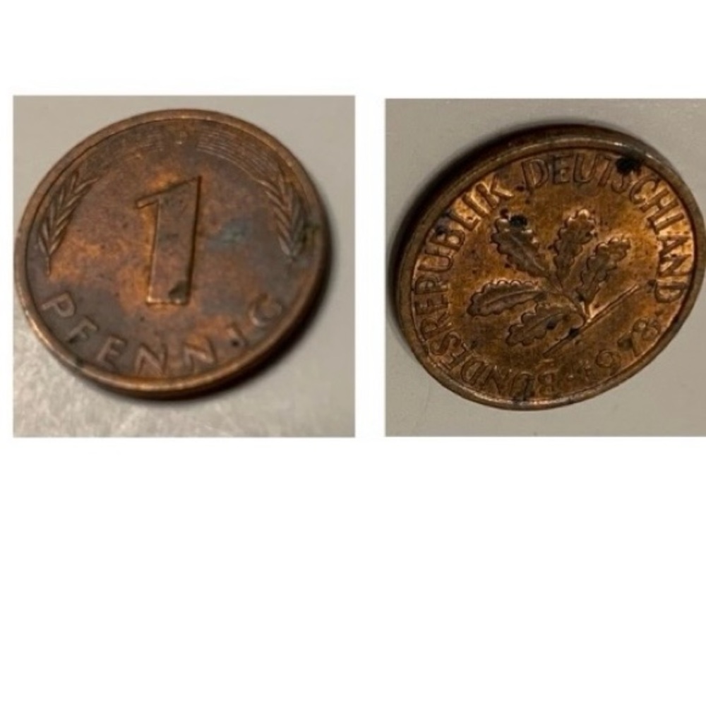 COPPER VINTAGE GERMAN 1 PHENNING D 1978 Copper plated Steel